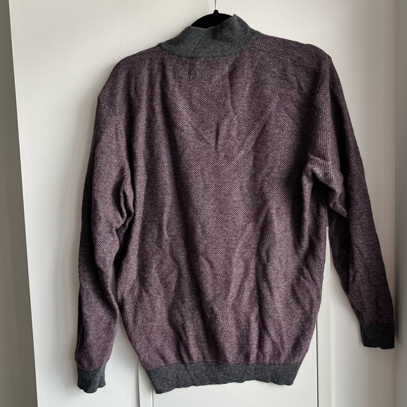 Men’s Burgundy and Gray Crewneck Sweater - Picture 5 of 5
